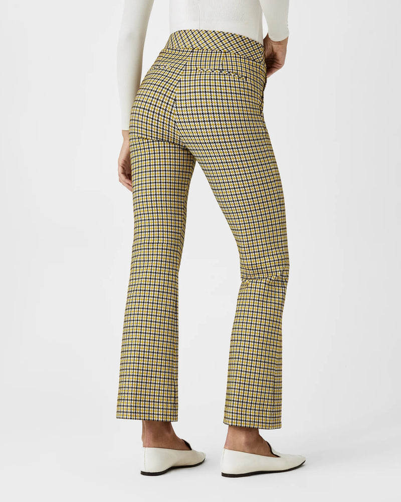 spanx perfect pant kick flares dijon houndstooth 