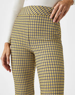 spanx perfect pant kick flares dijon houndstooth 