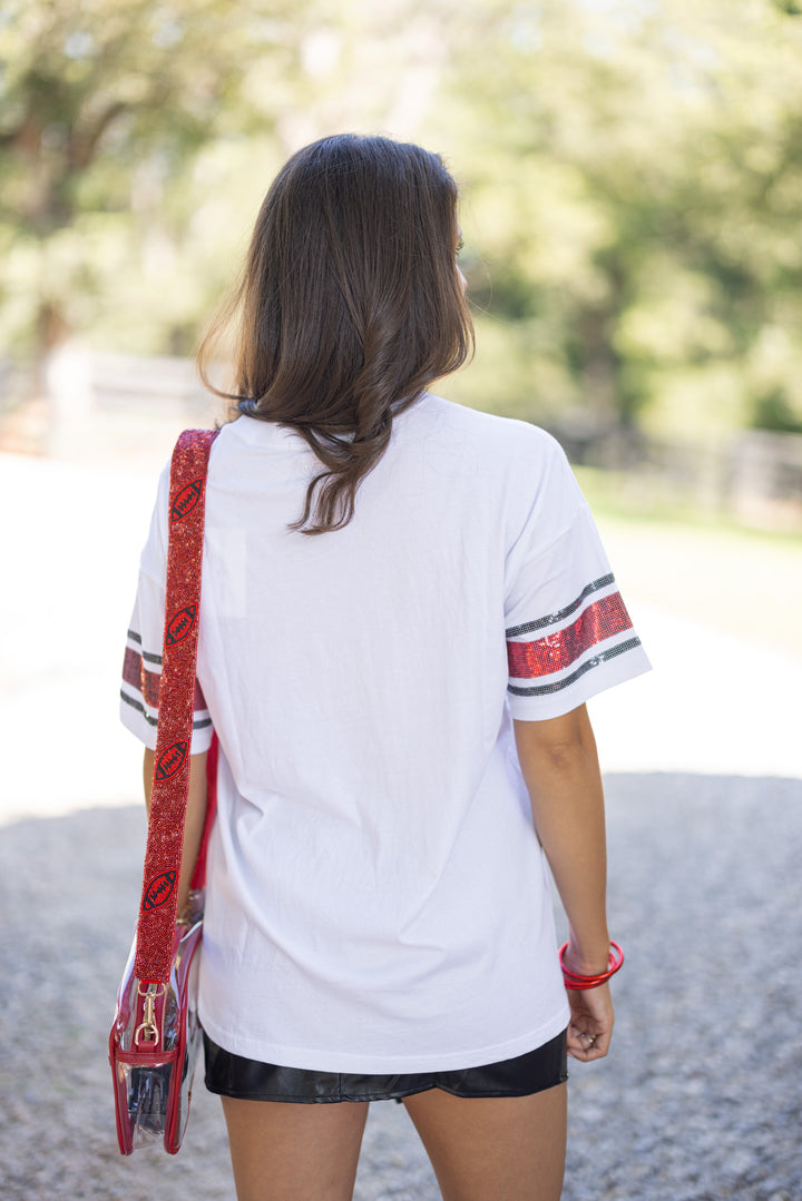 uga collegiate sequin bulldog oversized tee