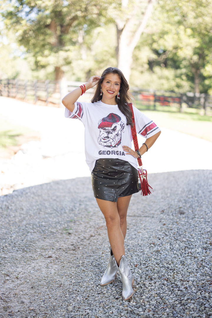 uga collegiate sequin bulldog oversized tee