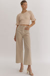 Entro Stone beige wide leg denim pants