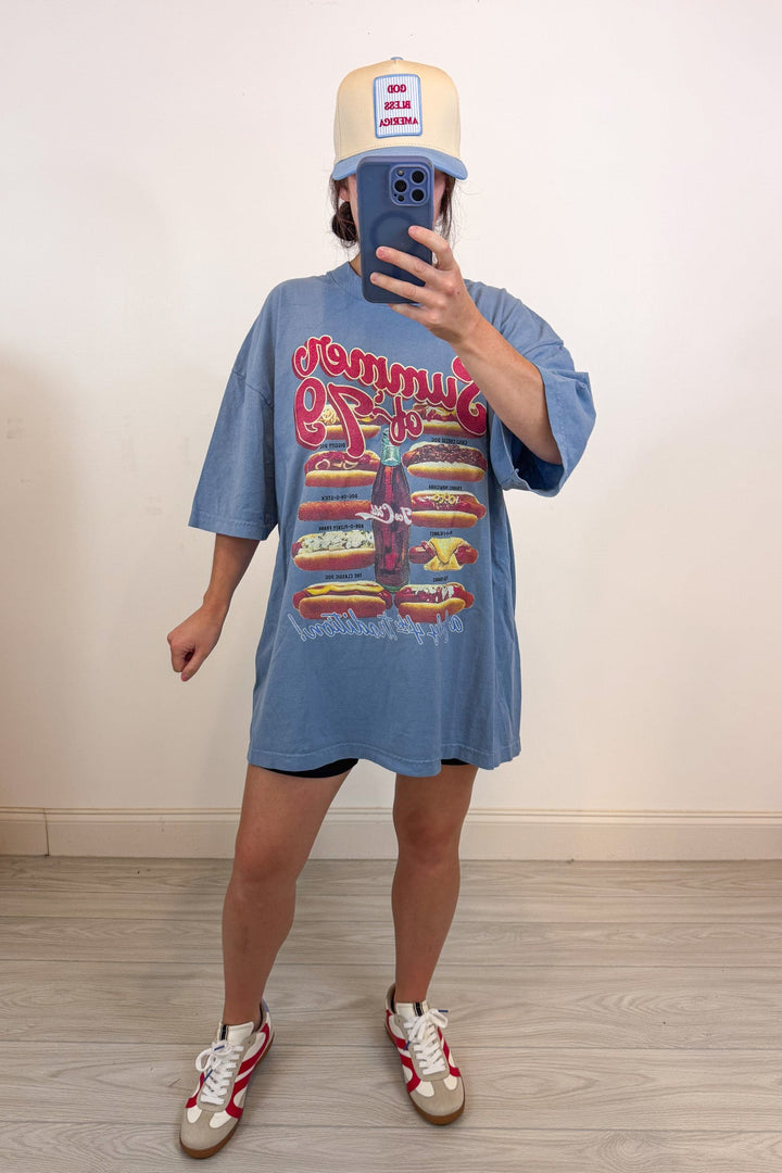 summer of 79 hot dog july 4th graphic tee