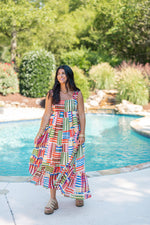 THML early fall colorblock midi dress