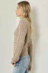 taupe cable knit sweater