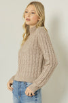 taupe cable knit sweater