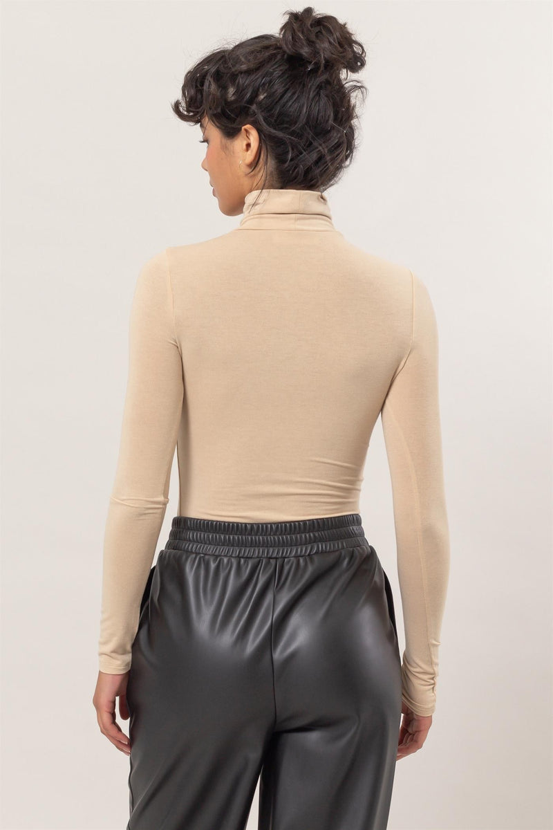 Easy Fix Turtleneck Taupe Top