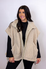 teddy sherpa oversized vest