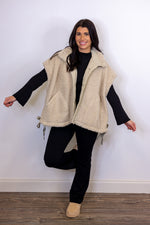 teddy sherpa oversized vest