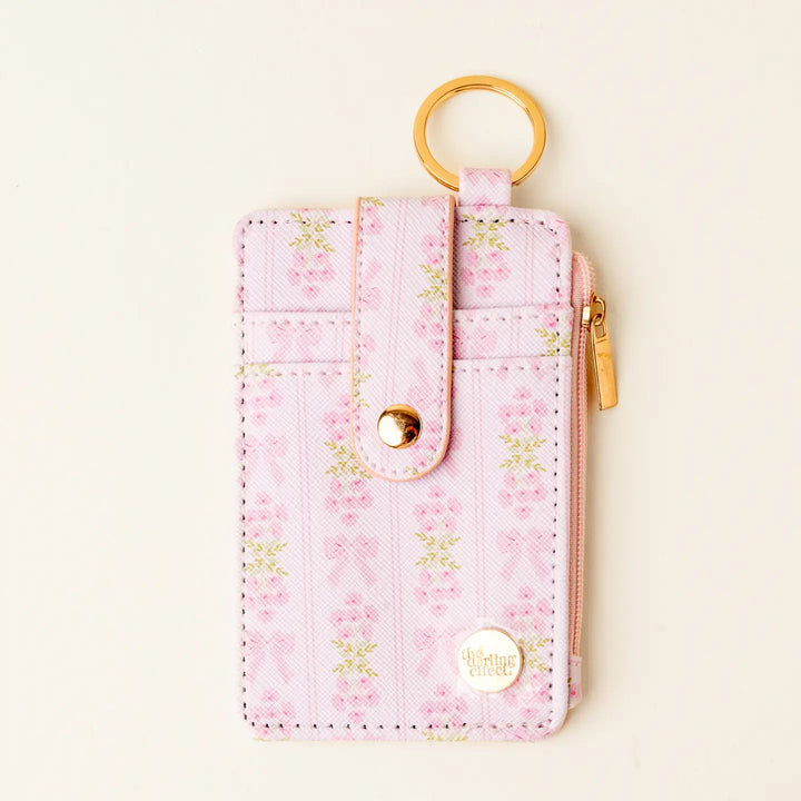 floral fancy pink keychain wallet