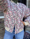 pink floral quilted jacket