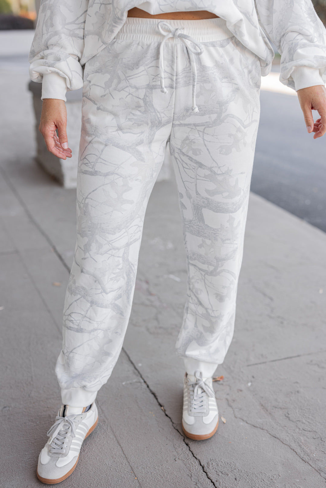 Women&#39;s grey snow camo joggers by BucketList