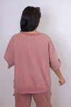 easel washed mauve pink lounge top