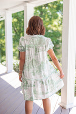 vintage tea party willow print dress