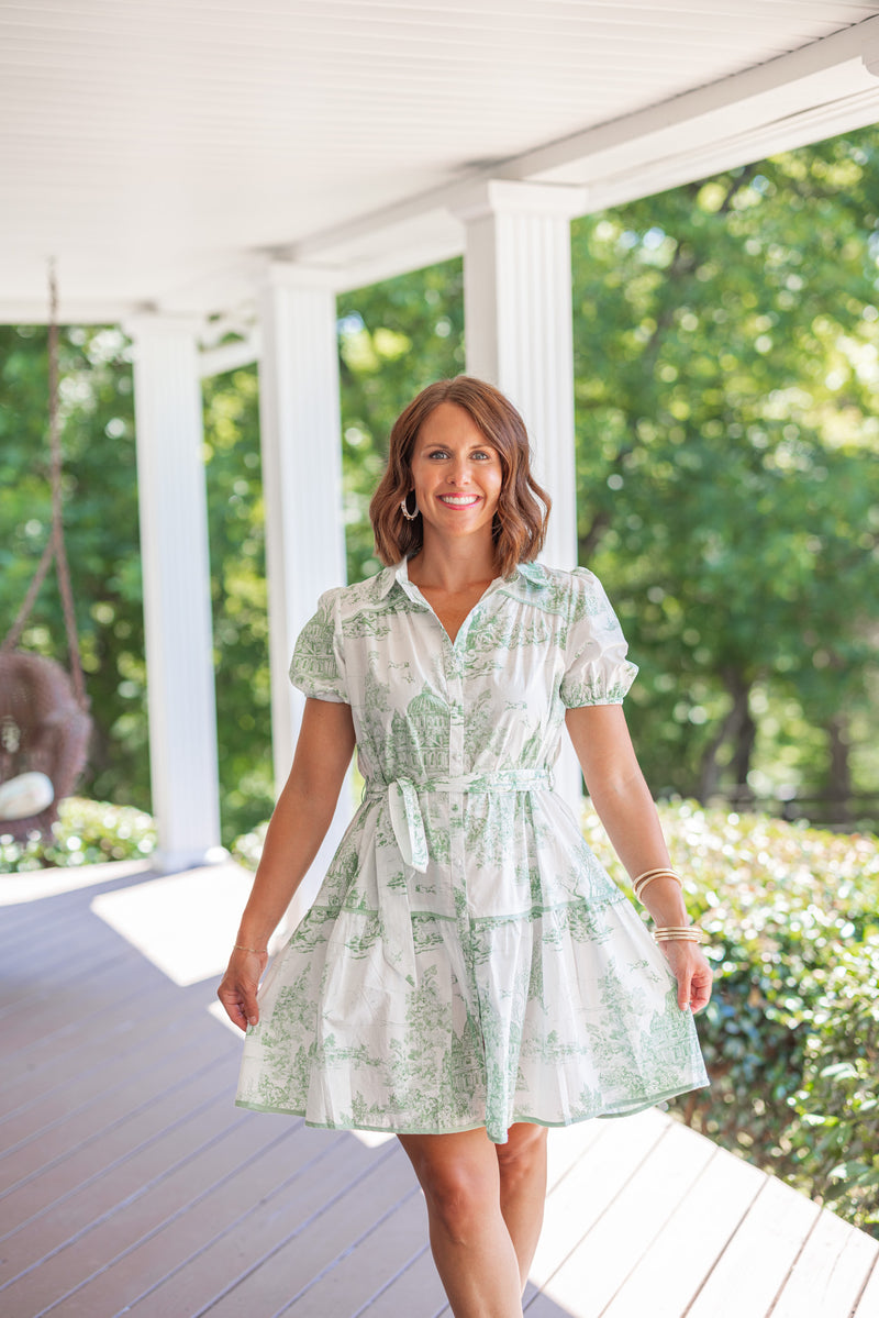 vintage tea party willow print dress