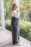 mineral washed black wide leg jumpsuit