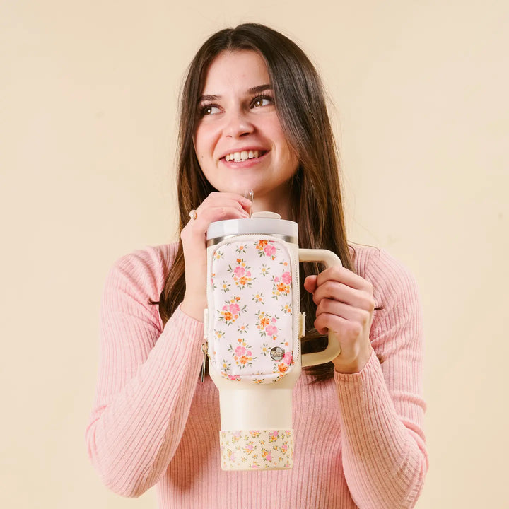 tumbler fanny pack floral cream