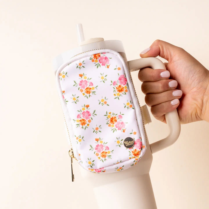 tumbler fanny pack floral cream