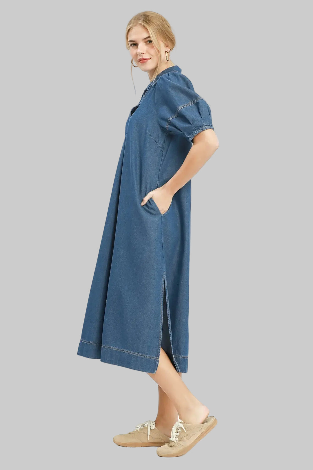 umgee dark denim maxi dress