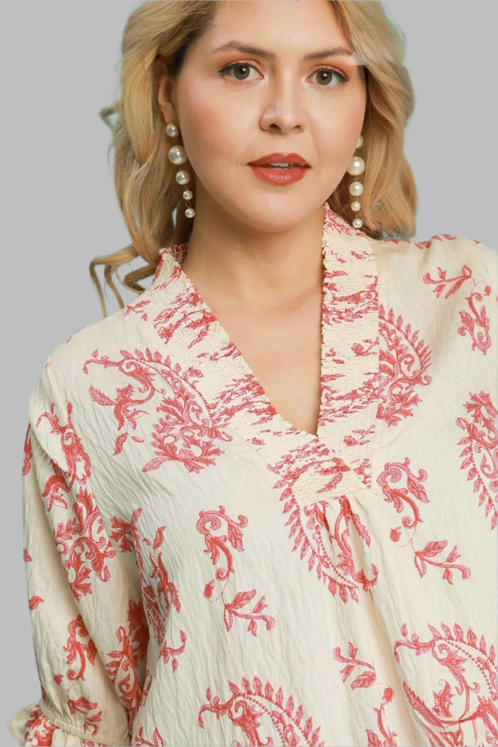 umgee paisley print red top