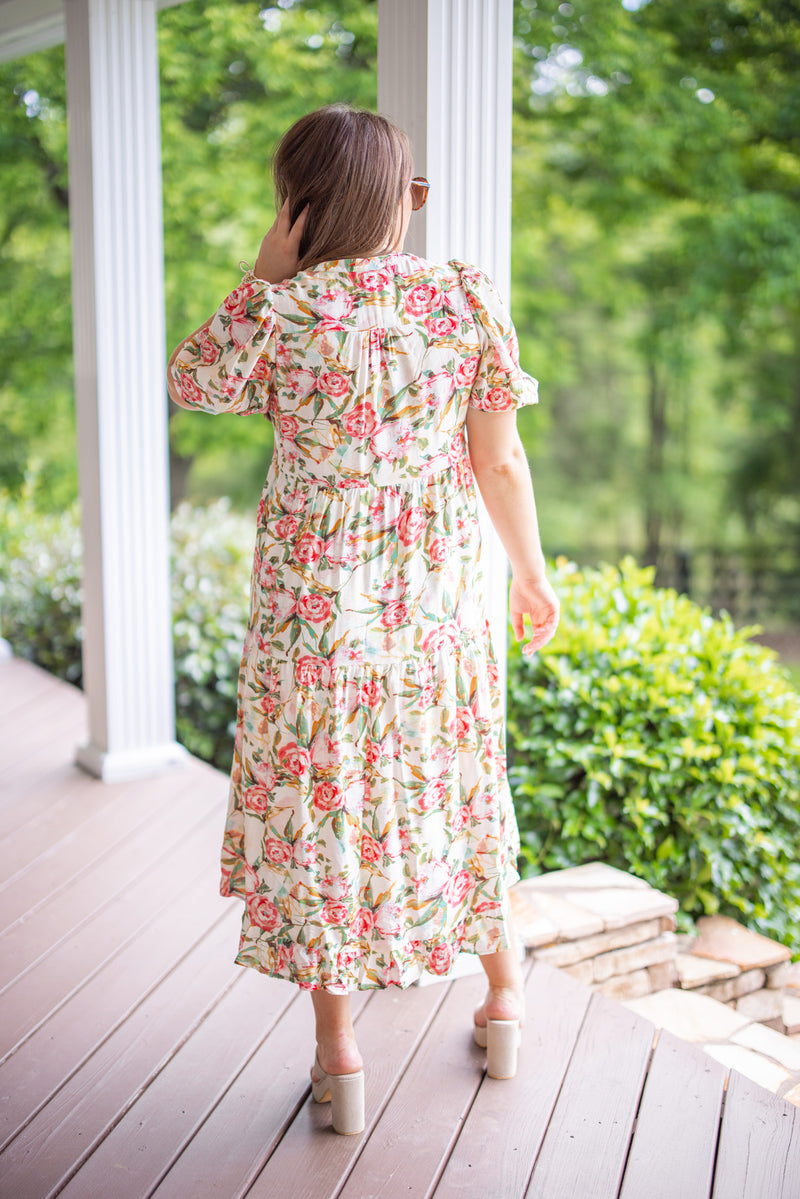 umgee plus size floral midi dress