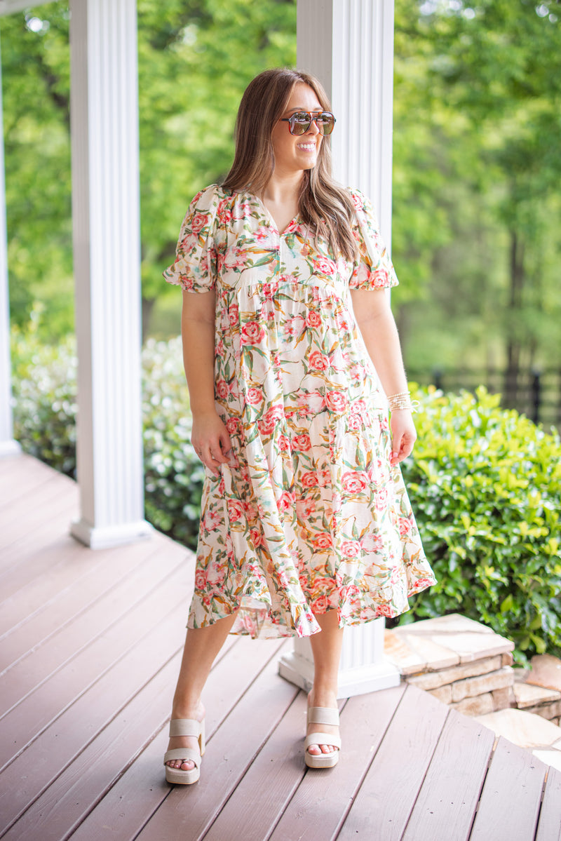 umgee plus size floral midi dress