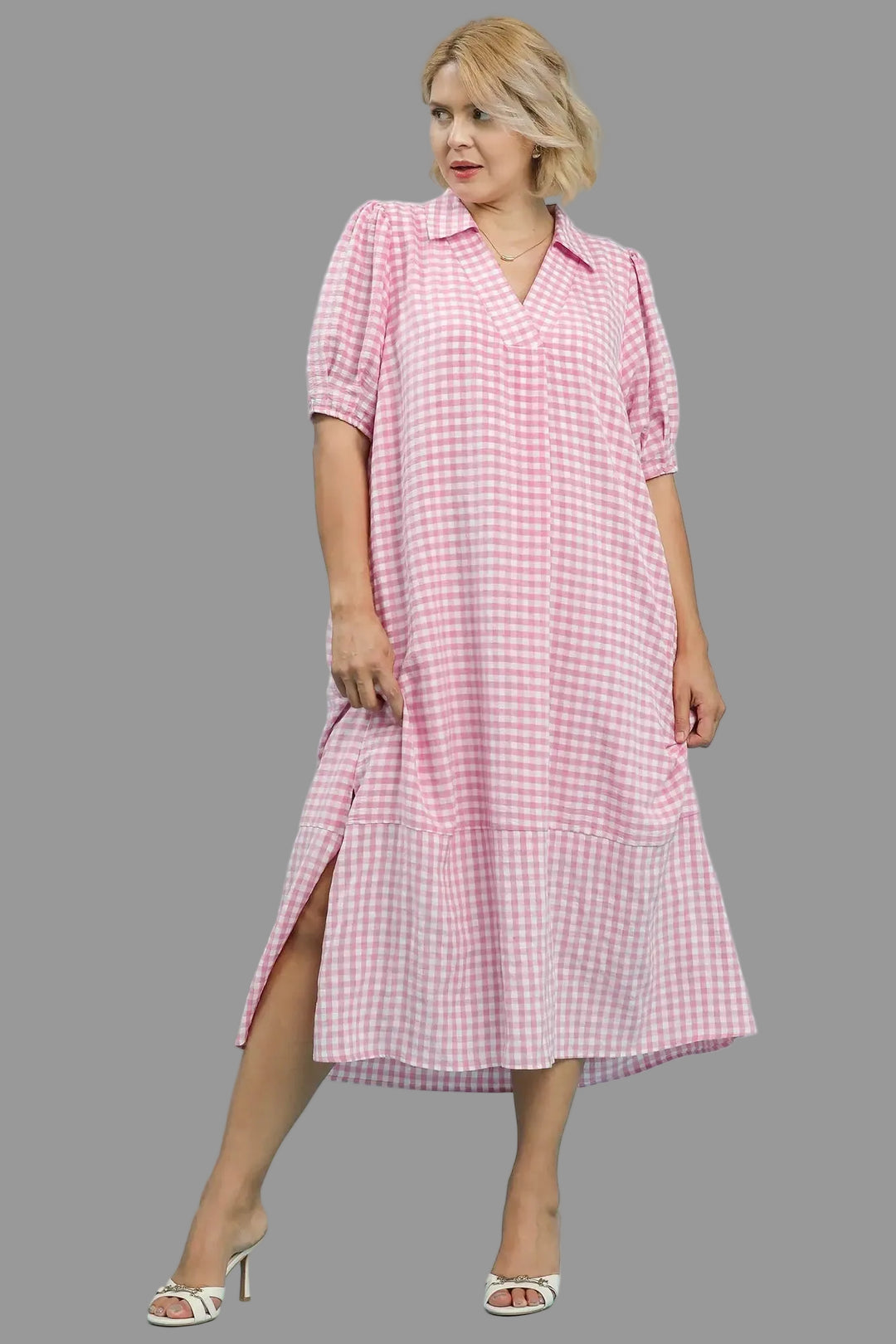 women's plus sizes umgee gingham dress