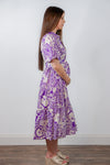 umgee lavender paisley floral midi dress