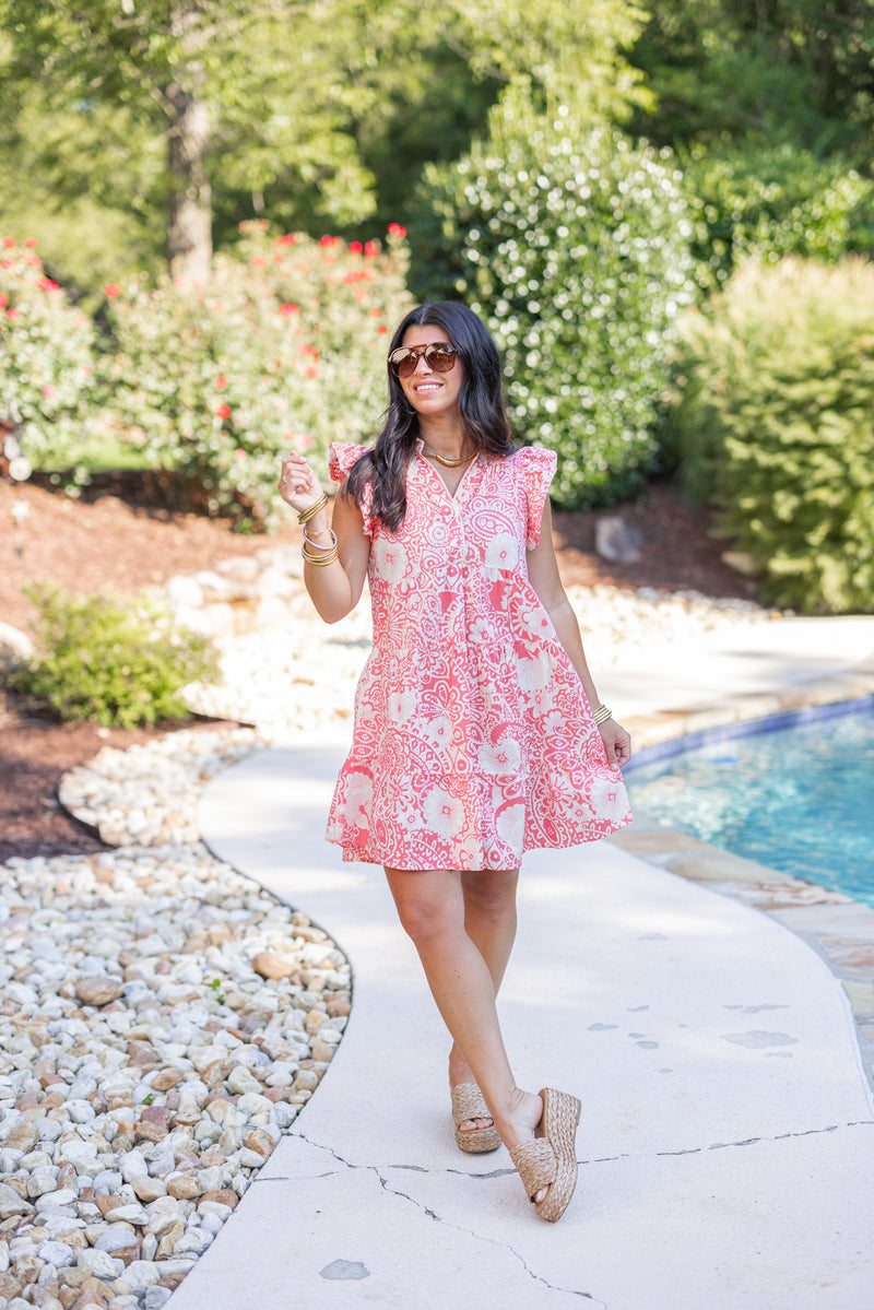 umgee plus size coral dress