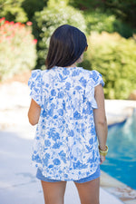 Blissfully Blue Floral Top