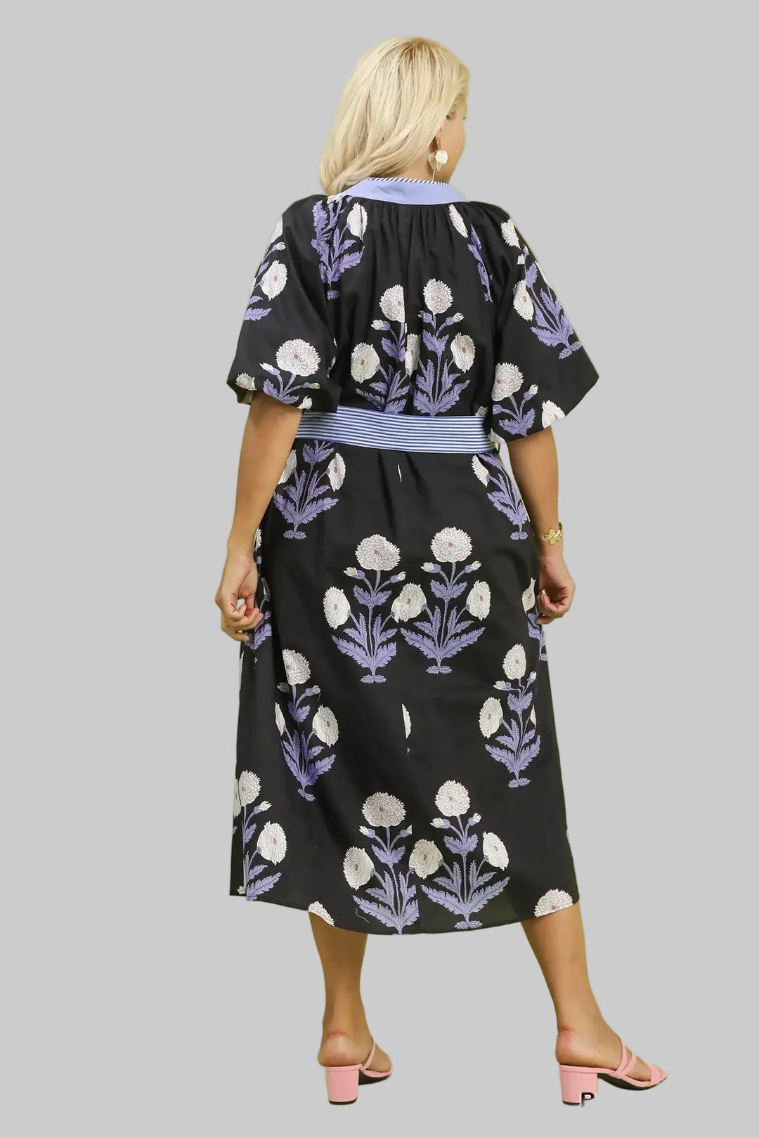 womens plus size spring dresses black floral print