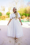 white crochet eyelet bridal shower dress