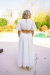 white crochet eyelet bridal shower dress