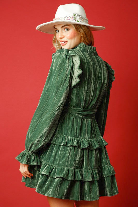 velvet green christmas pictures dress