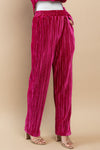 velvet pleated pants