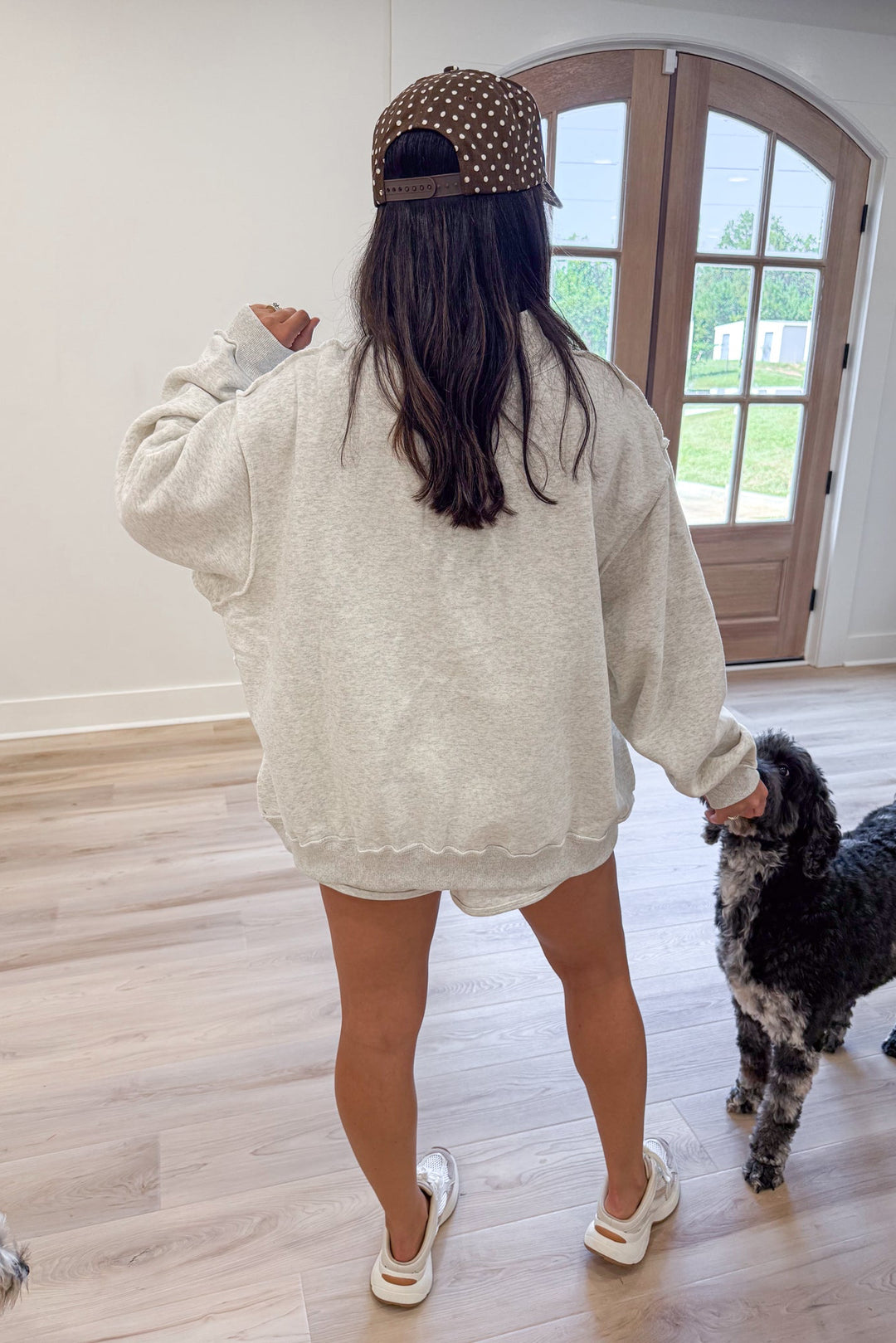 Mallard Embroidered Grey Mock Neck Sweatshirt