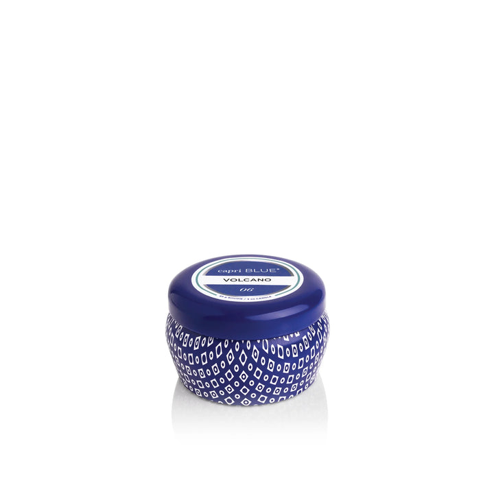 Capri Blue volcano signature blue mini tin candle