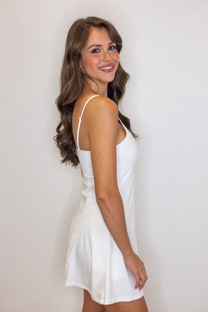 white activewear tennis dress