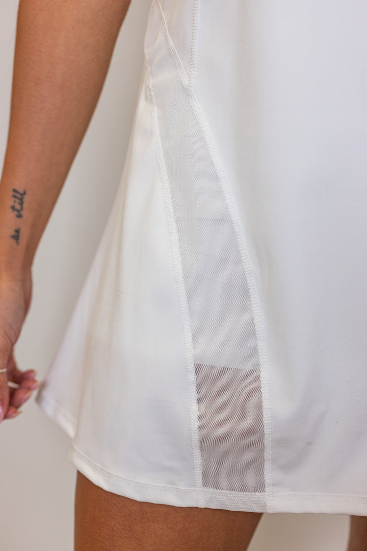 white activewear tennis dress