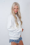 bride white rhinestone sweatshirt