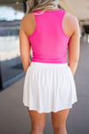 pink ribbed activewear tank