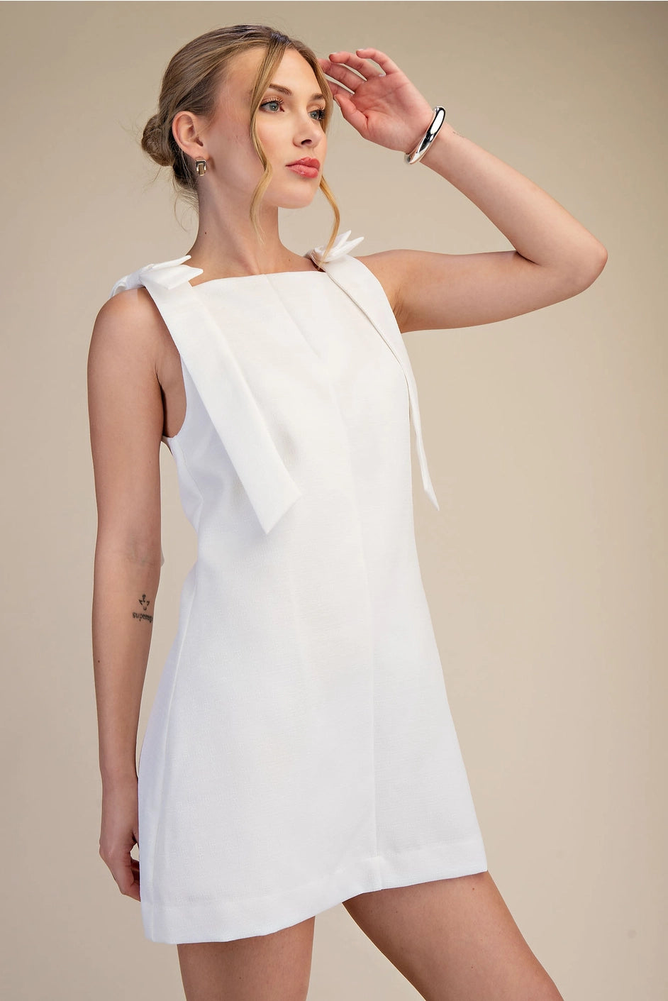 women's white bridal mini dress 