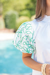 THML white green embroidered top