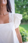 white summer peasant top