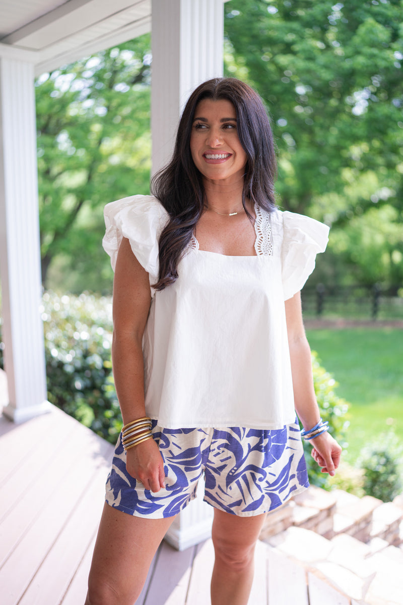 white summer peasant top