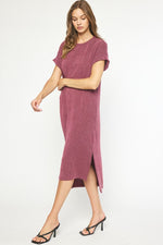 Entro Wine ribbed dress 