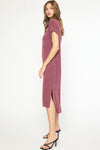 Entro Wine ribbed dress 