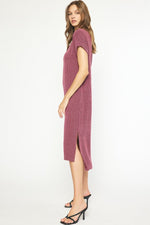 Entro Wine ribbed dress 