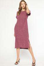 Entro Wine ribbed dress 