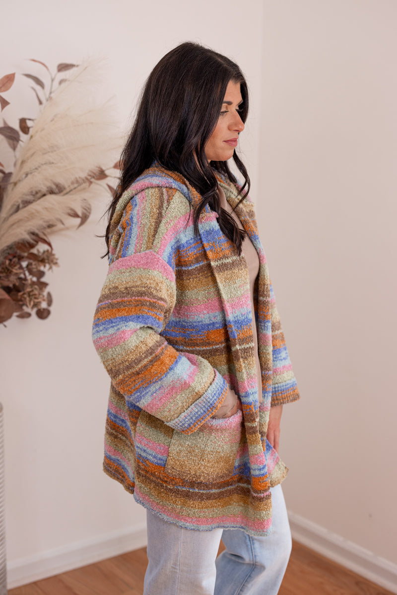 colorful striped sweater cardigan