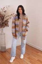 colorful striped sweater cardigan